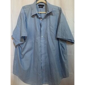 Daniel Cremieux Mens Button Down XXL Short Sleeve Blue Definitive Shirt‎ 2XL